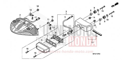 FEU ARRIERE (1) CB600FA3A de 2010